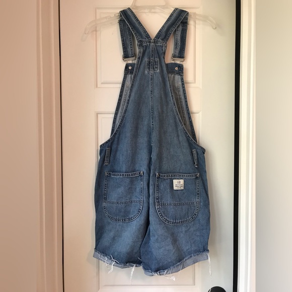 Gap Denim Cutoff Shorts Overalls - Picture 3 of 5